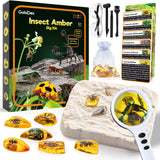 GobiDex Amber Dig Kit-Artificial Insect Resin, Excavate 6 Insects Specimens, STEM Geographic Educational Bugs Toys, Excavation Toys for Fun Bugs Party Favors, Science Kits for Kids Age 6-8 8-12 GobiDex