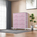 YITAHOME Fabric Dresser for Bedroom, Tall Storage Dresser with 8 Drawers, Black Dresser & Chest of Drawers, Storage Drawer Organizer for Closet(Rose Pink) YITAHOME