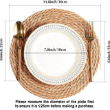 Handmade Heat Resistant 12" Round Woven Placemats Set of 8, Wicker Boho No Chemical Natural Water Hyacinth Place Mats, Farmhouse Table Mats for Kitchen Dining Table,Home Decorations,Wedding Chic Glamour