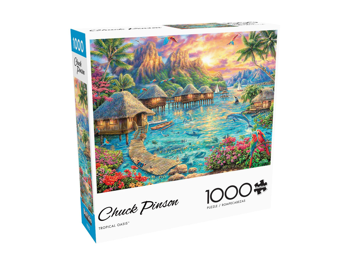 Buffalo Games - Chuck Pinson - Tropical Oasis - 1000 Piece Jigsaw Puzzle for Adults -Challenging Puzzle Perfect for Game Nights - Finished Size is 26.75 x 19.75