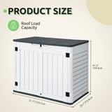 GOOBED Horizontal Shed with Padlock Latch, Outdoor Storage Shed for Backyard and Garden, 35 Cu Ft Small Storage, Waterproof, Easy Assembly, Light Gray GOOBED