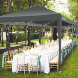 COBIZI 10x30 Pop up Canopy Tent for Parties with 8 Removable Sidewalls, Waterproof UPF 50+ Commercial Event Tent, Protable Outdoor Canopy with 4 Sandbags for Wedding, Backyard(10x30FT, Gray) COBIZI
