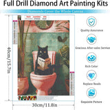 ARPADAMO Diamond Art Kits for Adults,5D Cat Diamond Painting DIY Black Cat Diamond Art Diamond Painting Kits for Adult,Round Full Drill Diamonds, Diamond Art Kits for Home Decor-12x16inch ARPADAMO