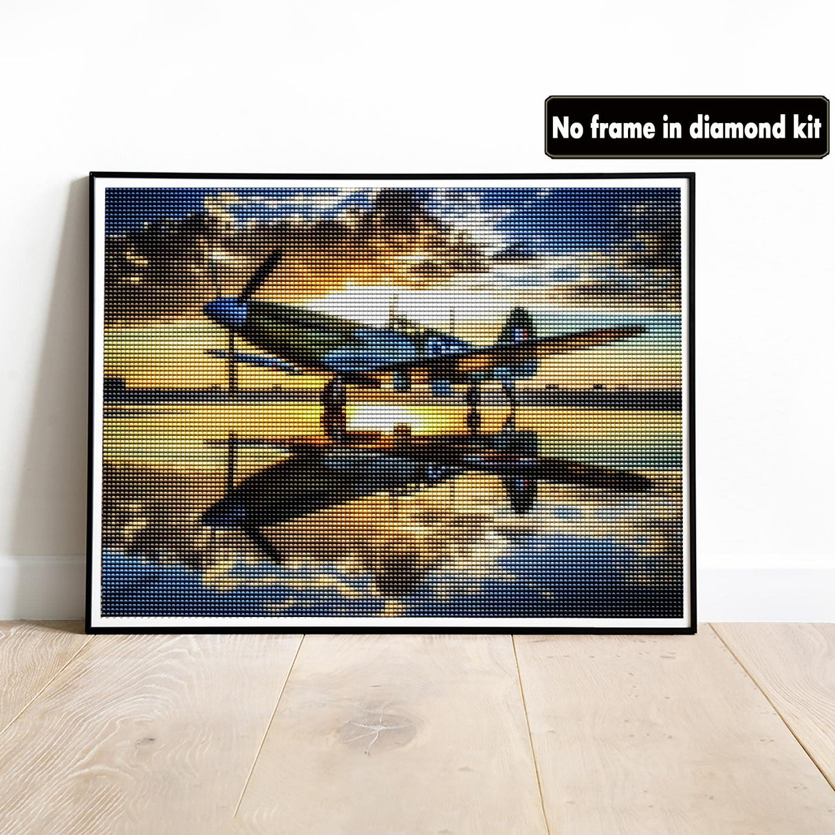 VAIIEYO Diamond Art Kits for Adults Airplane, Diamond Painting Plane Machine, Full Drill Round Rhinestone Craft Canvas for Home Wall Decor Gift 12x16 inch VAIIEYO