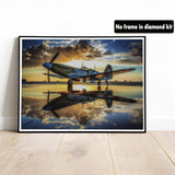 VAIIEYO Diamond Art Kits for Adults Airplane, Diamond Painting Plane Machine, Full Drill Round Rhinestone Craft Canvas for Home Wall Decor Gift 12x16 inch VAIIEYO