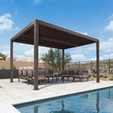 PURPLE LEAF Louvered Pergola 10' × 12' Outdoor Hardtop Gazebo Sun Shade with Adjustable Canopy Patio Aluminum Retractable Roof for Outside Deck Backyard Pavilion PURPLE LEAF