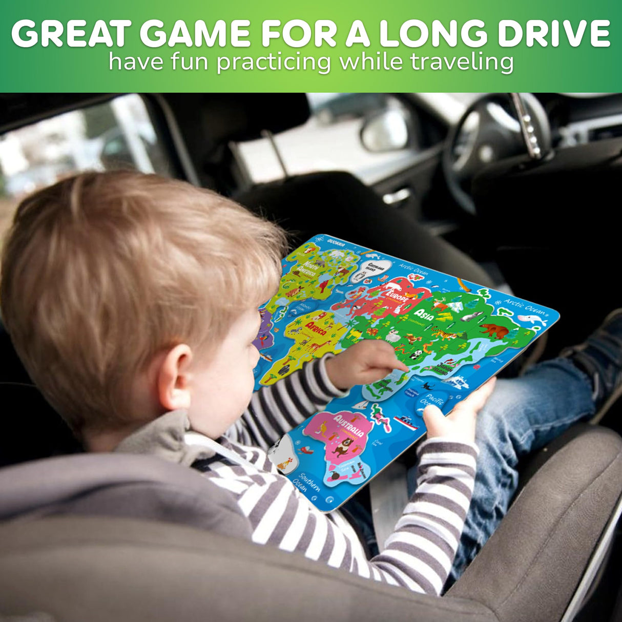 QUOKKA Magnetic Toddler Puzzles Ages 3-5 - 3 Educational Travel Games Puzzles for Kids Ages 4-6 - Space, USA and World Map Learning Toys for Boy and Girl 2-4 Learn United States QUOKKA