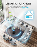 Air Purifiers for Home Large Room Pets Up to 1300 Sq Ft, MOOKA H13 True HEPA Air Purifier Cleaner with 360° Air Inlet, Fragrance, 13dB Air Purifier for Bedroom Wildfire Smoke Pet Dust Pollen (Black) MOOKA