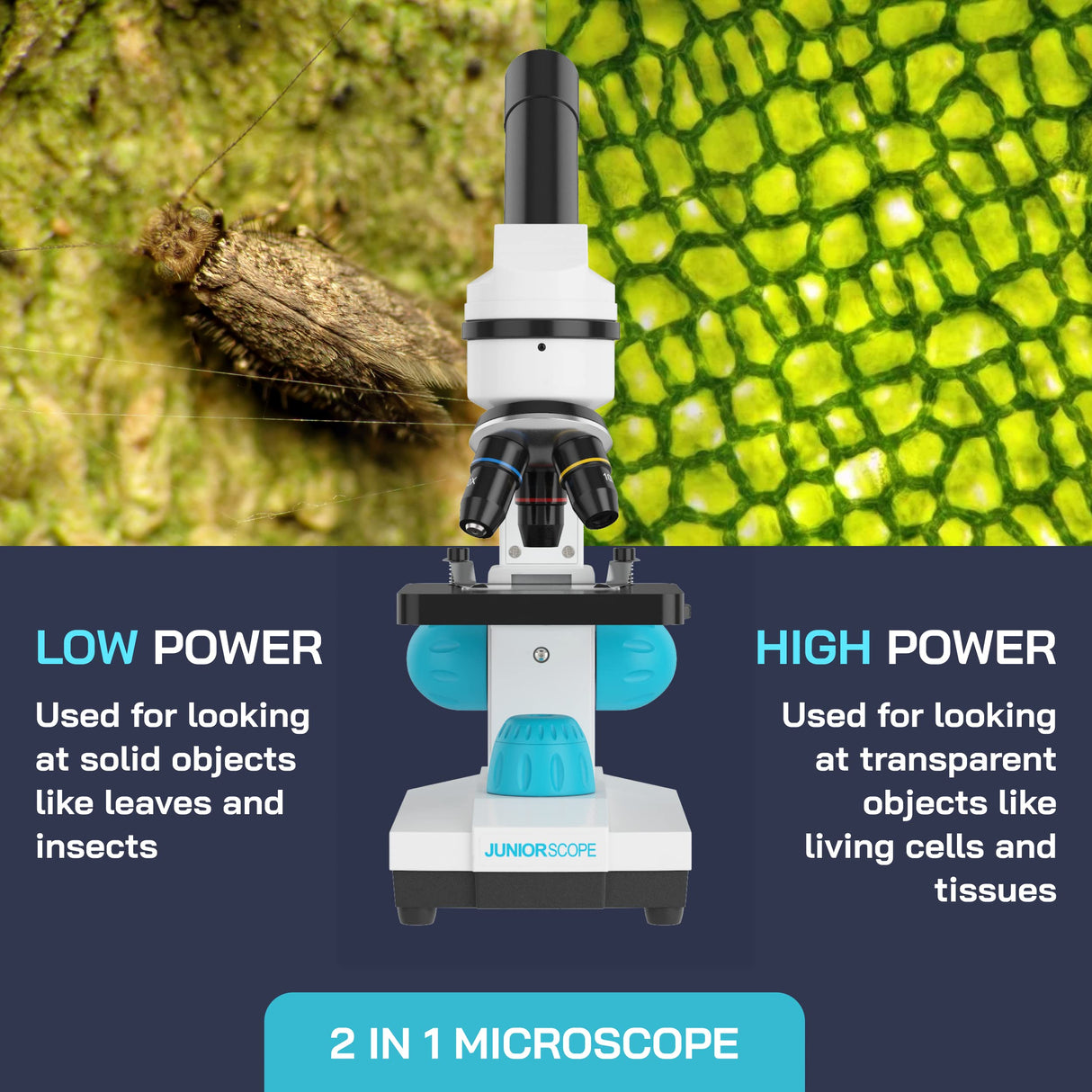 Omano Juniorscope Microscope for Kids – Microscope Kit for Kids 8+ for Science Microscope Experiments – Kids Microscope Kit That Encourage STEM Exploration – Beginner Microscope for Kids 8 and Up. Omano