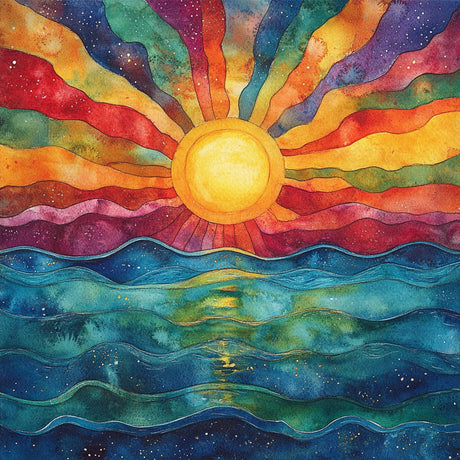 MAXBYE Sunrise Diamonds Painting Kits for Adults, Ocean Wave Diamond Art Kits for Adults, DIY 5D Full Round Drill Diamond Art Painting Gem Art Kits for Home Wall Decor 12x12inch MAXBYE
