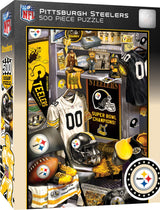 MasterPieces Game Day 500 Piece Jigsaw Puzzle for Adults - NFL Pittsburgh Steelers Locker Room - 15"x21" Masterpieces