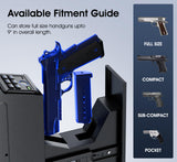 Gun safe, Biometric Slider safe for handgun, 4 Ways Unlock with Fingerprint, Key Access, PIN Code, Mounted Nightstand Pistol Safe and Gun Lock Box for Car, Truck, Desk, Bedside, Wall ORARAER