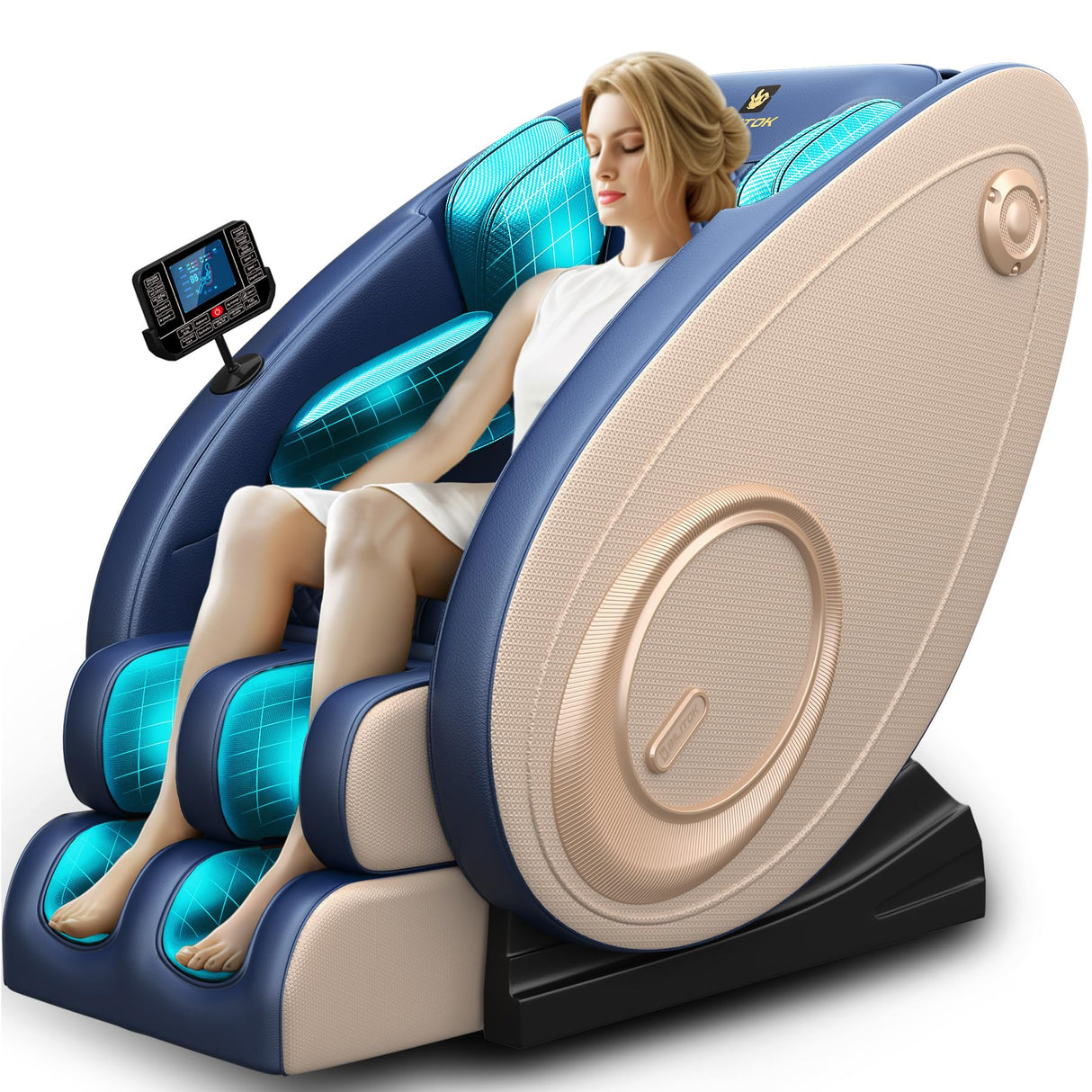 Massage Chair Blue-Tooth Connection and Speaker, Recliner with Zero Gravity with Full Body Air Pressure, Easy to Use at Home and in The Office BILITOK