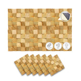 Acepunch 6 Finland Wooden 3D Wall Art Panel Home Decorative Sound Absorbing Dampening Tile Soundproofing Acoustic Music Insulator Noise reduction Studio Room Geometric Style 12x12in AP1234 Acepunch