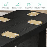 Tribesigns 55.1" W Conference Table for 4-6 People, Modern Meeting Table with Thick Tabletop and Double Trapezoidal Legs, Small Wood Seminar Desk Office Furniture for Conference Room, Black Tribesigns