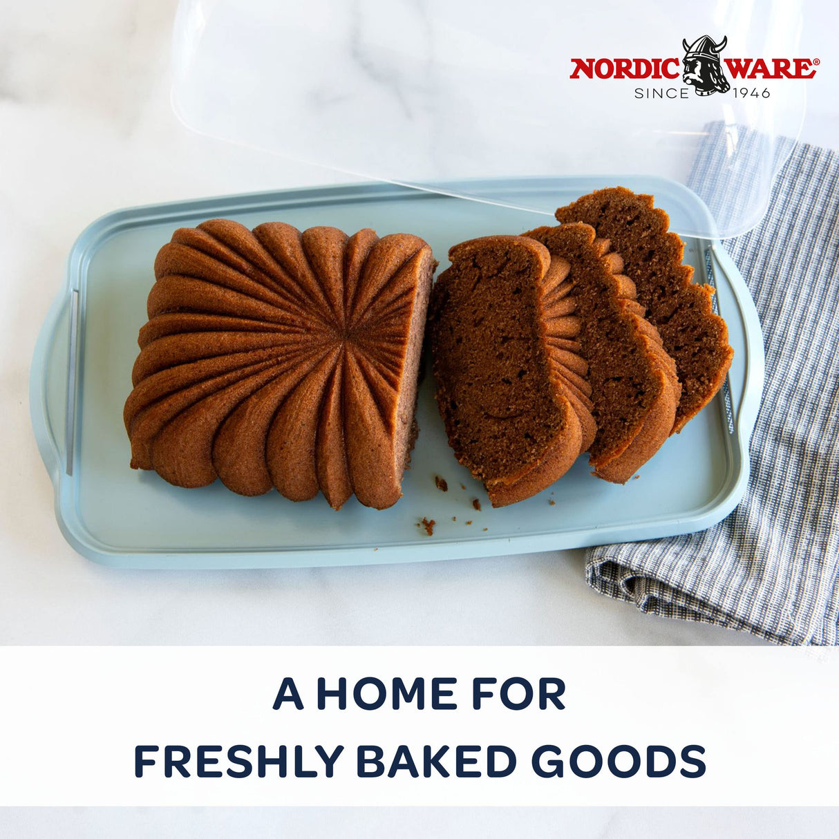 Nordic Ware Loaf Cake Keeper, Blue,12.8"L x 7.3"W x 4.6"H Nordic Ware