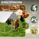 HEYTOWN Large Metal Chicken Coop Chicken Pen with Water-Resident and Anti-UV Cover Walk-in Poultry Cage Chicken Runs for Yard with Cover Duck Rabbit Dog House Outdoor HEYTOWN