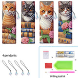 4pcs Cat Diamond Art Bookmarks,Diamond Painting Bookmarks Kits for Adult,DIY Gem Art Small Crafts with Rhinestone Tassel,Paint by Diamonds for Graduation Birthday Reader Gifts. (cat) NDNXYXGS