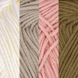 JubileeYarn Bamboo Cotton Sport Yarn - 50g/Skein - Shades of Neutral Tones - 4 Skeins BambooMN