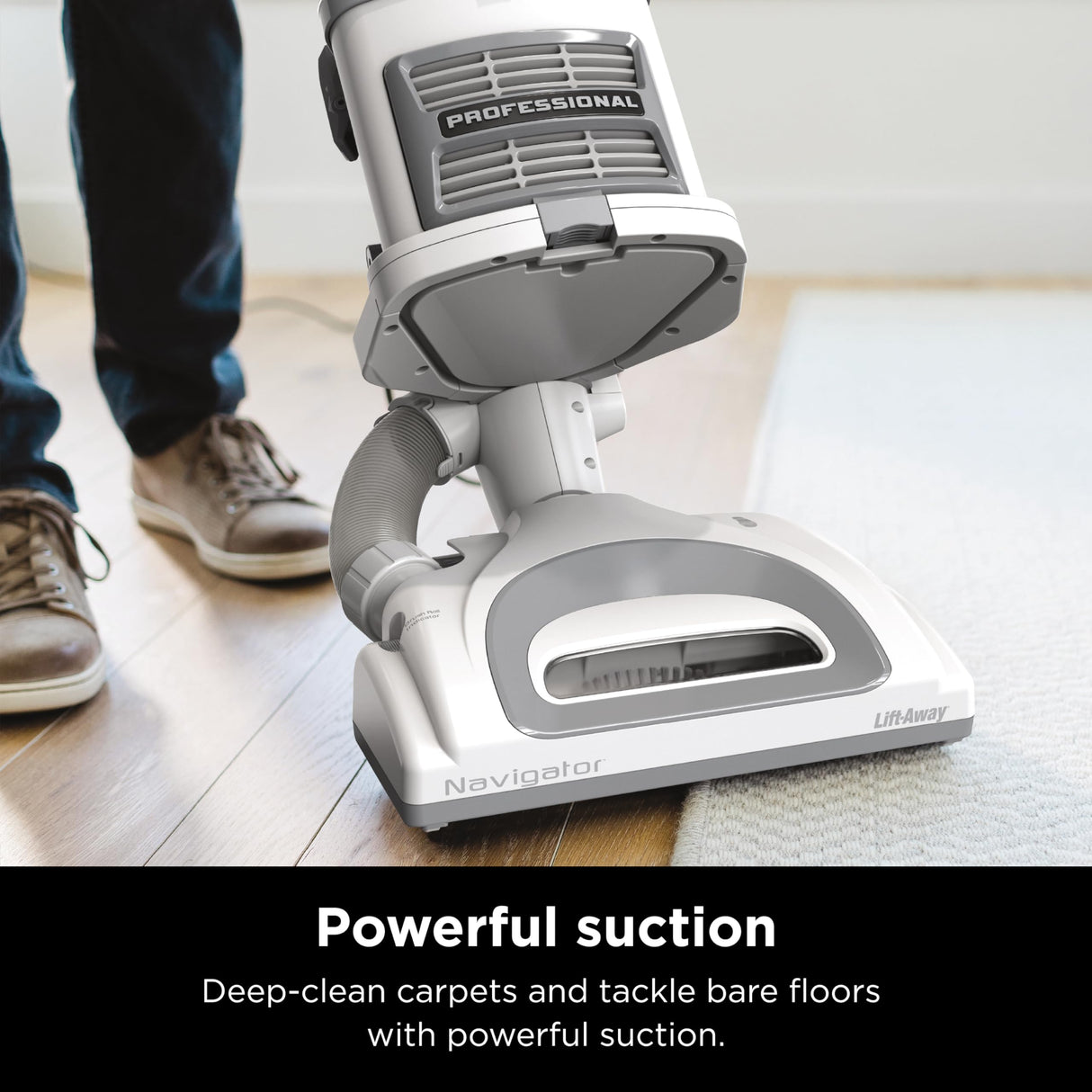 Shark Upright Vacuum, Navigator Lift-Away with Swivel Steering, HEPA Filter, XL Dust Cup, Pet Power, Dusting Brush, and Crevice Tool, Perfect for Pet Hair, White/Silver, NV356E Shark