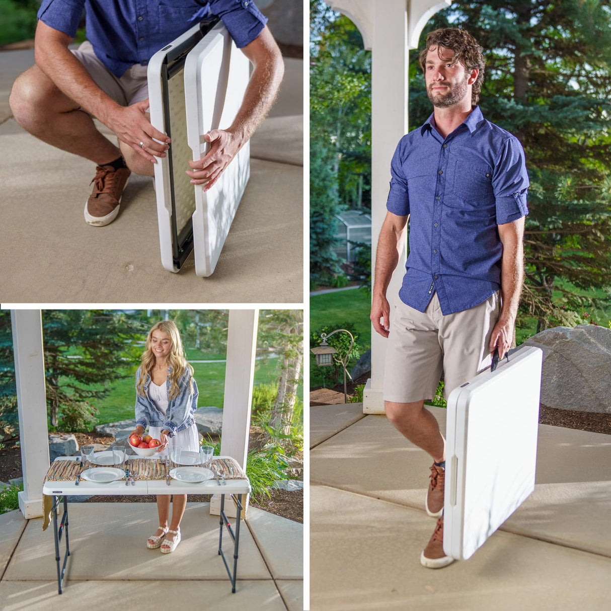 Lifetime Height Adjustable Folding Table, 4 Foot Lifetime