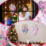 Saillong 2 Pcs Dream Catcher Diamond Art Painting Kits for Adults DIY Summer Butterfly Flower Suncatcher Hanging Diamond Painting Art Wind Chime Hanging for Home Window Door Decor(Flower) Saillong