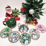 8 Pcs Christmas Diamond Painting Coasters Kits with Holder,DIY Snowman Diamond Art Coaster Kits for Adults & Kids,Paint with Diamonds Coasters Craft Supplies for Holiday Decor Gifts Apcufir