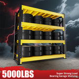 CXUZCZ 5000LBS Heavy Duty Garage Shelving 59" W Garage Storage Shelves 4-Tier Metal Adjustable Shelf Unit Storage Rack for Basement Supermarket Warehouse 59" W x 24" D x 78" H Yellow CXUZCZ