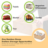 Prosumer's Choice Bamboo Storage Box - Wood Crate - Bamboo Box Storage for Kitchen, Living Room, Office - Arts & Crafts Container Caddy Basket - Home Decor & Organization Accessories 14"L x 11"W x 6"H Prosumer's Choice