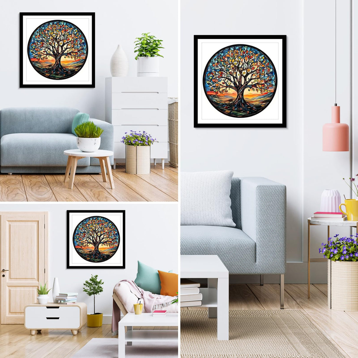 MXJSUA Tree of Life Diamond Painting Kits for Adults, Stained Glass 5D Diamond Art Kits for Beginners, DIY Full Round Drill Picture with Diamond for Home Wall Decor, 12x12 Inch MXJSUA
