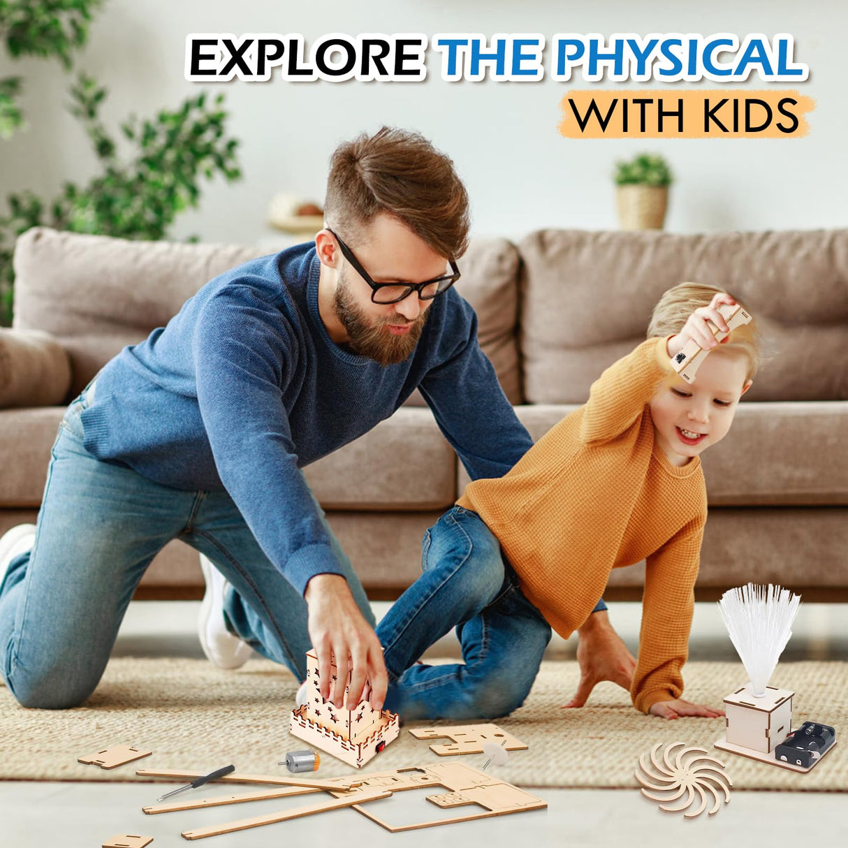 STEM Toys Wooden Building Kit for Kids Ages 8-12, Physics Wood Craft Set, DIY Science Building Projects for 6-8 with Hands-on Learning Activities - Educational Science Craft Model Kit Wzzkppa