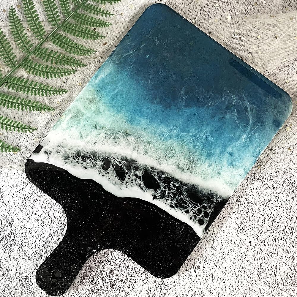 RESINWORLD 13.18'' x 8.26'' x 0.5'' Charcuterie Board Mold, Large Deep Searving Tray Silicone Molds for Epoxy Resin, Cutting Board Mold for Resin, Serving Board Resin Silicone Mold ResinWorld