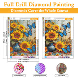 Diamond Art Kits for Adults Sunflower, DIY 5D Diamond Painting Kit for Beginners Flower Butterfly, Full Round Drill Gem Art Dots for Adults, Perfect for Home Wall Decor 12X16 Inch Okarina