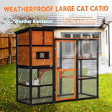 Petsfit Outdoor Catio 4 Tries, 2 Resting Room, 4 Platforms and Waterproof Roof, Catio Outdoor Cat Enclosure Petsfit