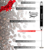 Nestpark Portable Drink Mixer Small Handheld Electric Stick Blender - Cordless and Battery Operated Bulletproof Keto Coffee Blender Nestpark