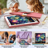 FHBUBPUP Starry Sky Diamond Painting Kits for Adults, Starry Night Scenery Diamond Art Kits for Beginners, 5D DIY Full Drill Round Gem Art, Paint with Diamond Beads Craft Home Wall Decor 12x12 inch FHBUBPUP
