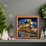 Lxmsja Christmas Winter Diamond Art Kits for Adults, Magical Train Diamond Painting Kits for Beginners, 5D DIY Full Drill Gem Art Crafts for Adults, Home Wall Decor 12x12 inch Lxmsja