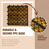 10 pcs Premium Acacia Wood Interlocking Decking Tiles – 12x12x0.9in Weatherproof Patio Flooring Outdoor – Interlocking Deck Tiles for Balcony, Backyar & Poolside, All-Weather Use (Golden Teak Finish) GREEN ALLUVIUM