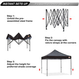 ABCCANOPY Patio Pop Up Canopy Tent 10x10 Commercial-Series (Black) ABCCANOPY