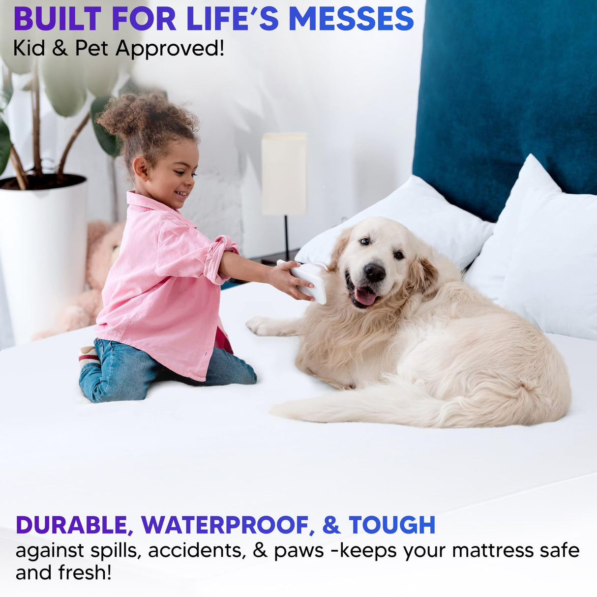 Mattress Encasement Queen (12-16) Inches Deep | Heavy Duty Hotel Grade 100% Waterproof, Breathable, Noiseless, Hypoallergenic 6-Sided 360° Premium Zippered Six-Sided Cover (Machine Washable) Express USA Supplies