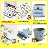 CreGear Sublimation Sticker Paper, 15 Pcs Waterproof Glossy White Sublimation Transfer Sticker Paper 8.5 x 11 Inch for Custom Stickers, Coasters, Decals, Labels CREGEAR