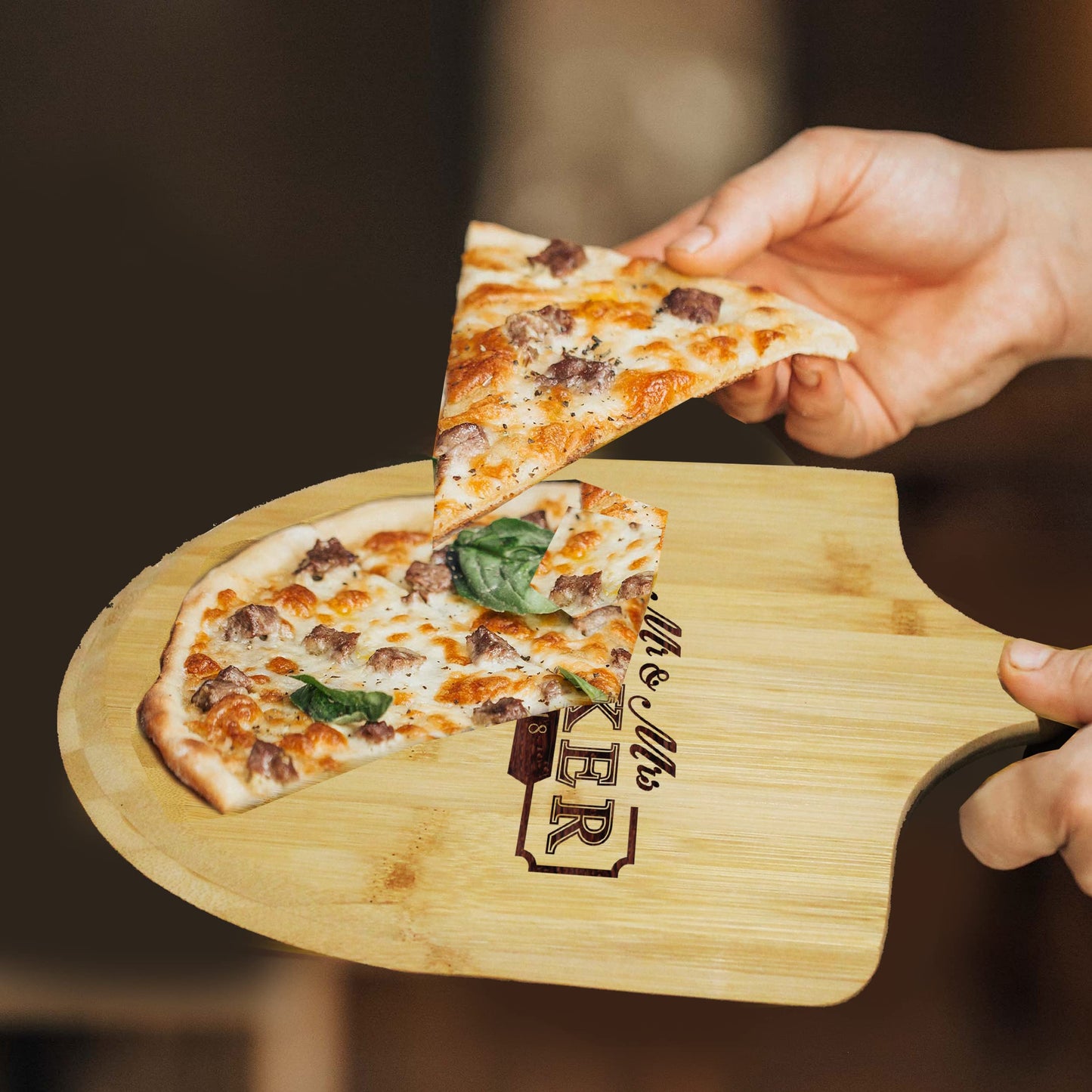 Custom Personalized Pizza Peel Bamboo Wood Paddle Board - Housewarming Pizza Lovers Idea (Small - Personal Size) - WoodArtSupply