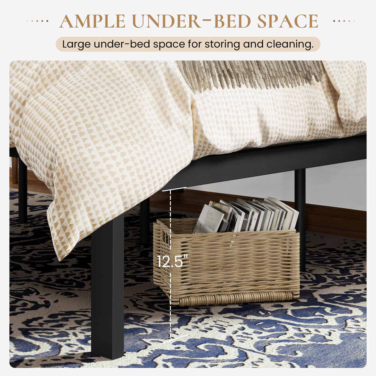 SHA CERLIN Twin Size Bed Frame with Rustic Wooden Headboard,3 Boards Design, Heavy Duty Metal Slats Support Platform, No Box Spring Needed, Light Brown SHA CERLIN