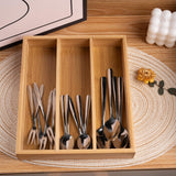 Fibogollo Silverware Organizer Bamboo Kitchen Drawer Organizer Kitchen Utensil Organizers, Flatware Organizer Tray for Flatware, Utensils(Natural) Fibogollo