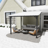 OC Orange-Casual 8x10 FT Patio All-Iron Gazebo,Hard Top Lean to Gazebo Pergola with Roof,Wall Mounted Heavy Duty Awnings, for Outdoor, Backyard, Deck OC Orange-Casual