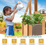 Aoparts Mud Kitchen for Kids Outdoor, Wood Outdoor Kitchen with Planter Box, Toddler Play Kitchen with Sink, Faucet, Blackboard, Water Cup and Kitchen Accessories for Kids Aoparts