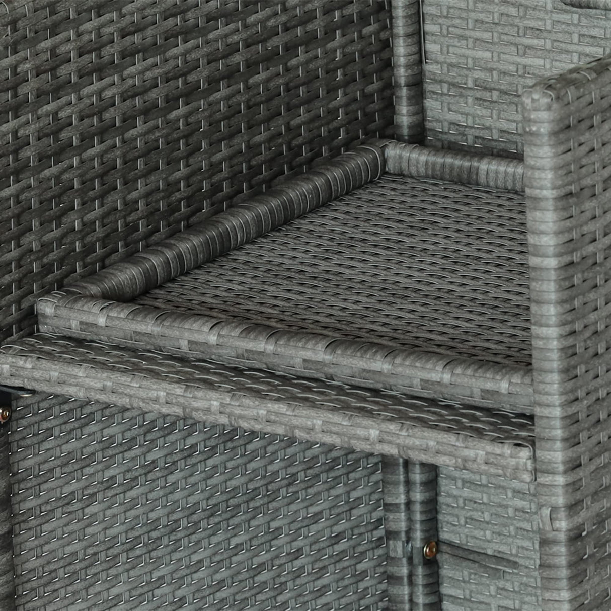 Outsunny 9-Piece PE Rattan Patio Furniture Set, Outdoor Wicker Patio Dining Set, Cushions, 4 Armchairs, 2 Easy-Store Ottoman Footrests, 1 Tempered Glass Center Coffee Table, Dark Gray Outsunny