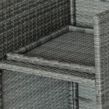 Outsunny 9-Piece PE Rattan Patio Furniture Set, Outdoor Wicker Patio Dining Set, Cushions, 4 Armchairs, 2 Easy-Store Ottoman Footrests, 1 Tempered Glass Center Coffee Table, Dark Gray Outsunny