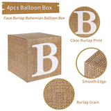 RUBFAC Baby Boxes with Letters for Baby Shower, 4pcs Rustic Farmhouse Style Boho Balloon Boxes with Burlap Grain for Birthday Gender Reveal Decoration Backdrop Photo Props rubfac