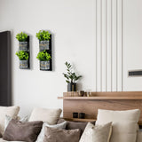 Hukalw Artificial Plants Wall Hanging Decor, Faux Plants with Rustic Metal Planters and Wood for Indoor Wall Decor, Artificial Greenery Plants Wall Art for Modern Farmhouse Living Room Hukalw